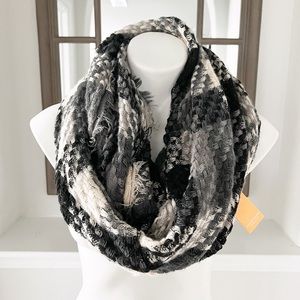 Love of Fashion (LOF) Woven Infinity Scarf, Brown Multi New w/Tag